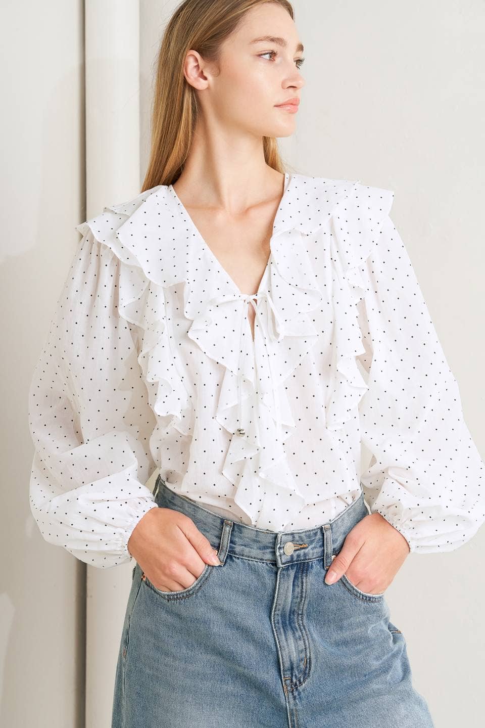 Dotted Woven Top