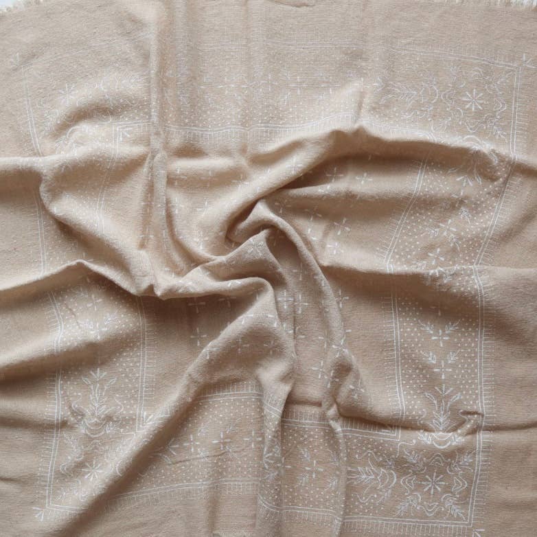 Final Sale-Oatmeal Classic Naturally Raw Silk Bandana