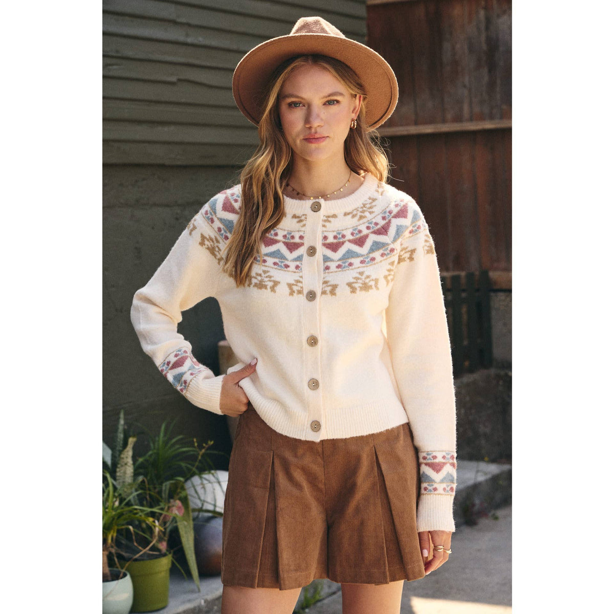 Corduroy Pleated Shorts