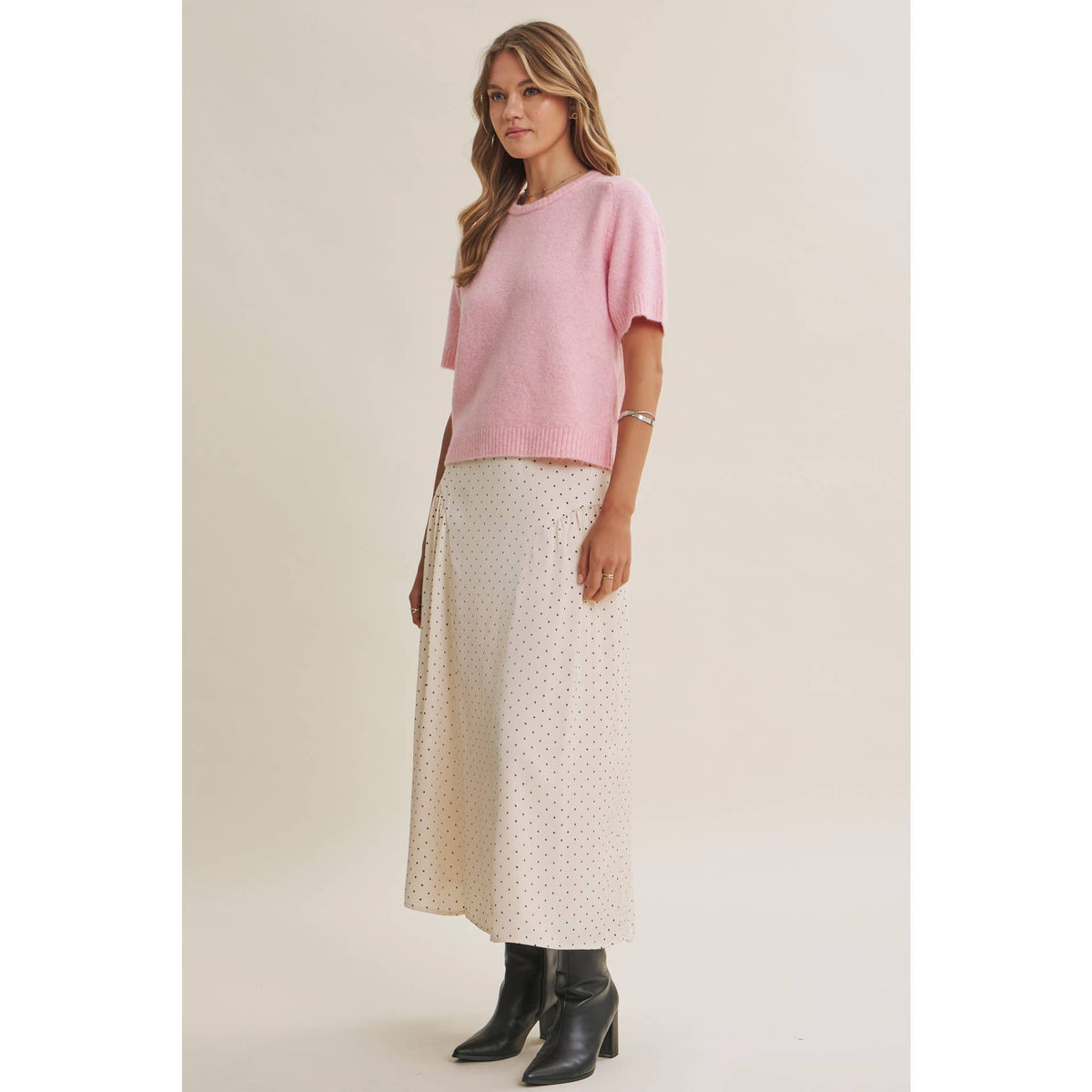 Classic Polka Dot Midi Skirt