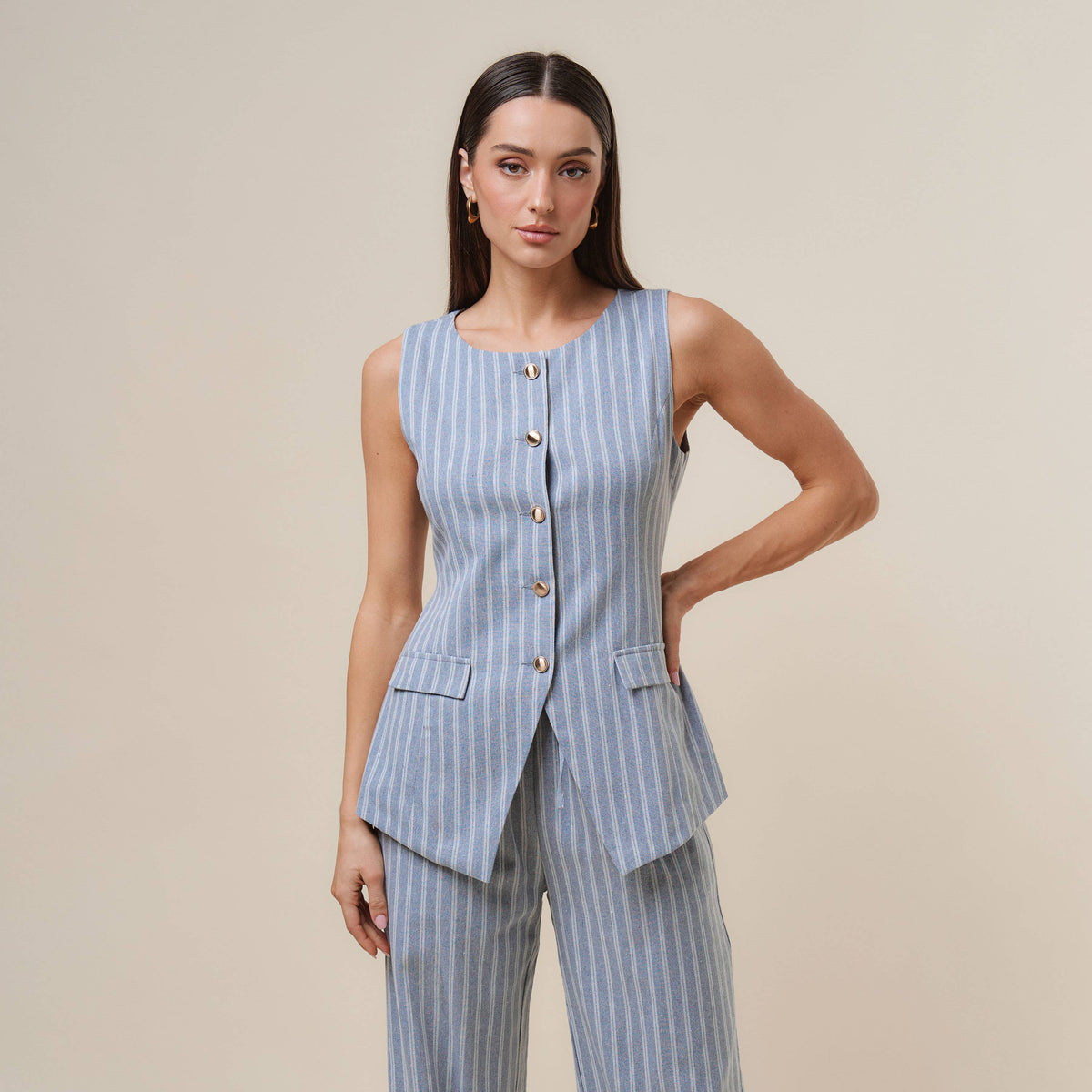 Final Sale-Striped Vest