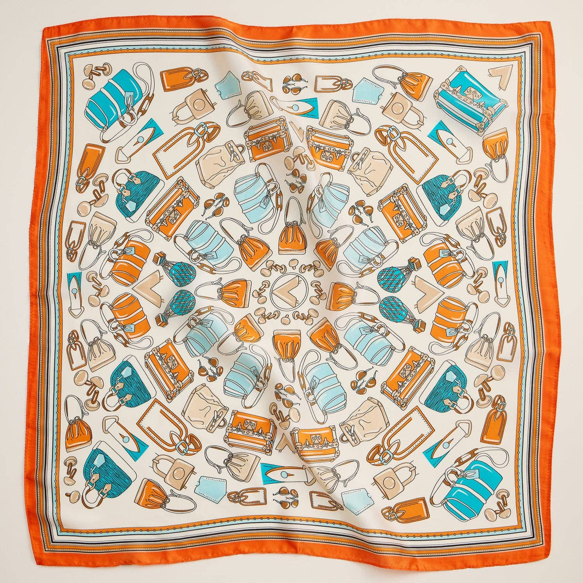 Final Sale-Handbag Motif Square Scarf