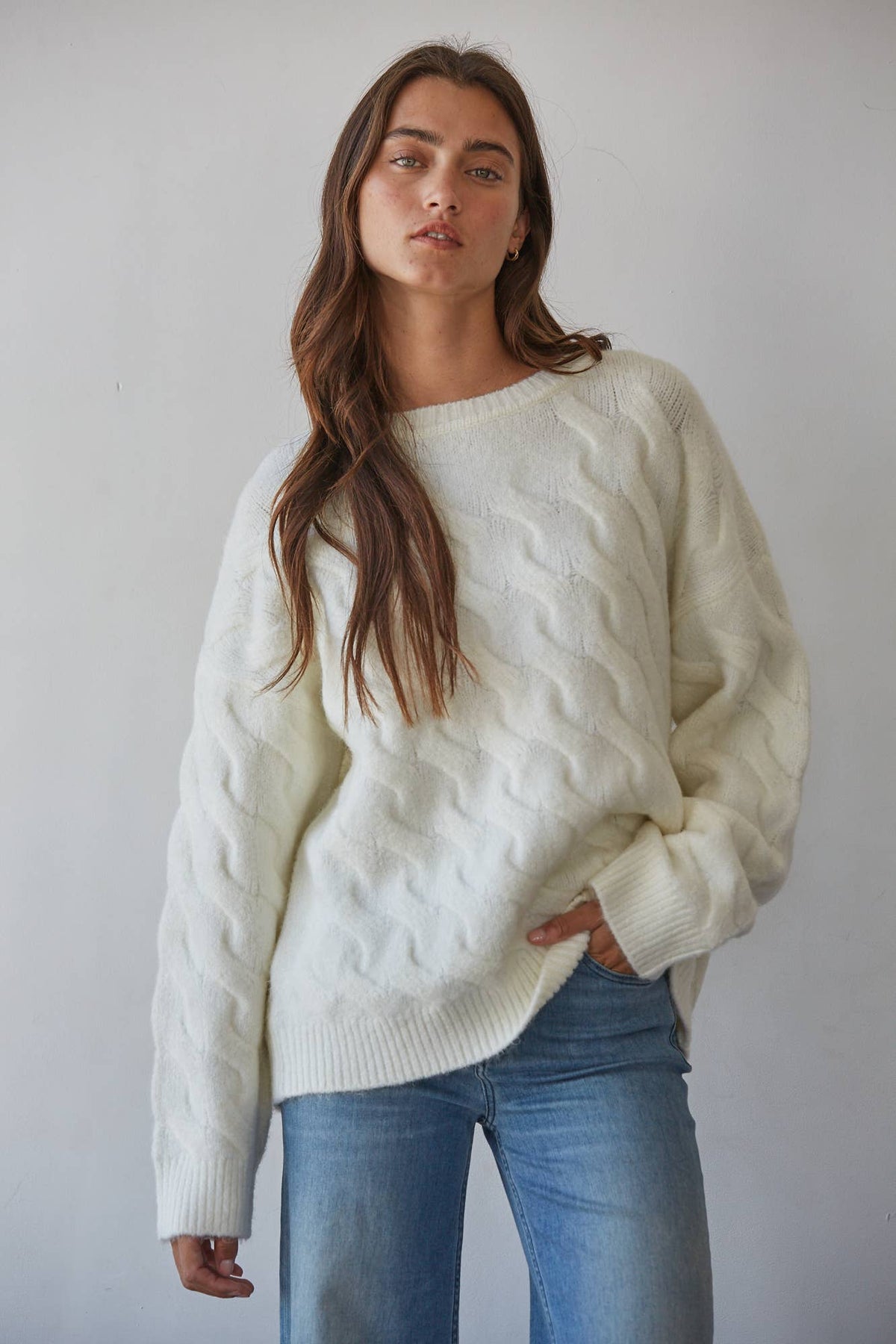 Sweater Cable Knit Pullover