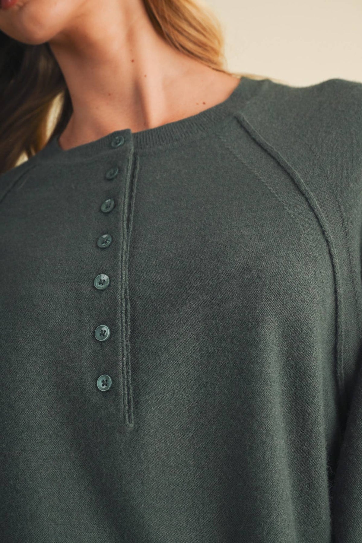 Knit Henley Raglan