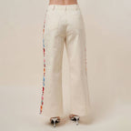 Final Sale-Floral Embroidered Pants