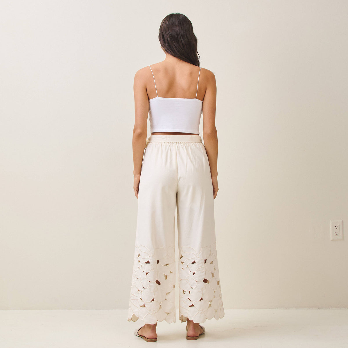 Final Sale-Floral Cutout Pants