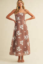 Final Sale-Floral A-Line Midi Dress