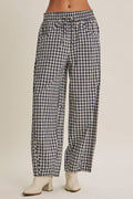 Relaxed Gingham Barrel Pant