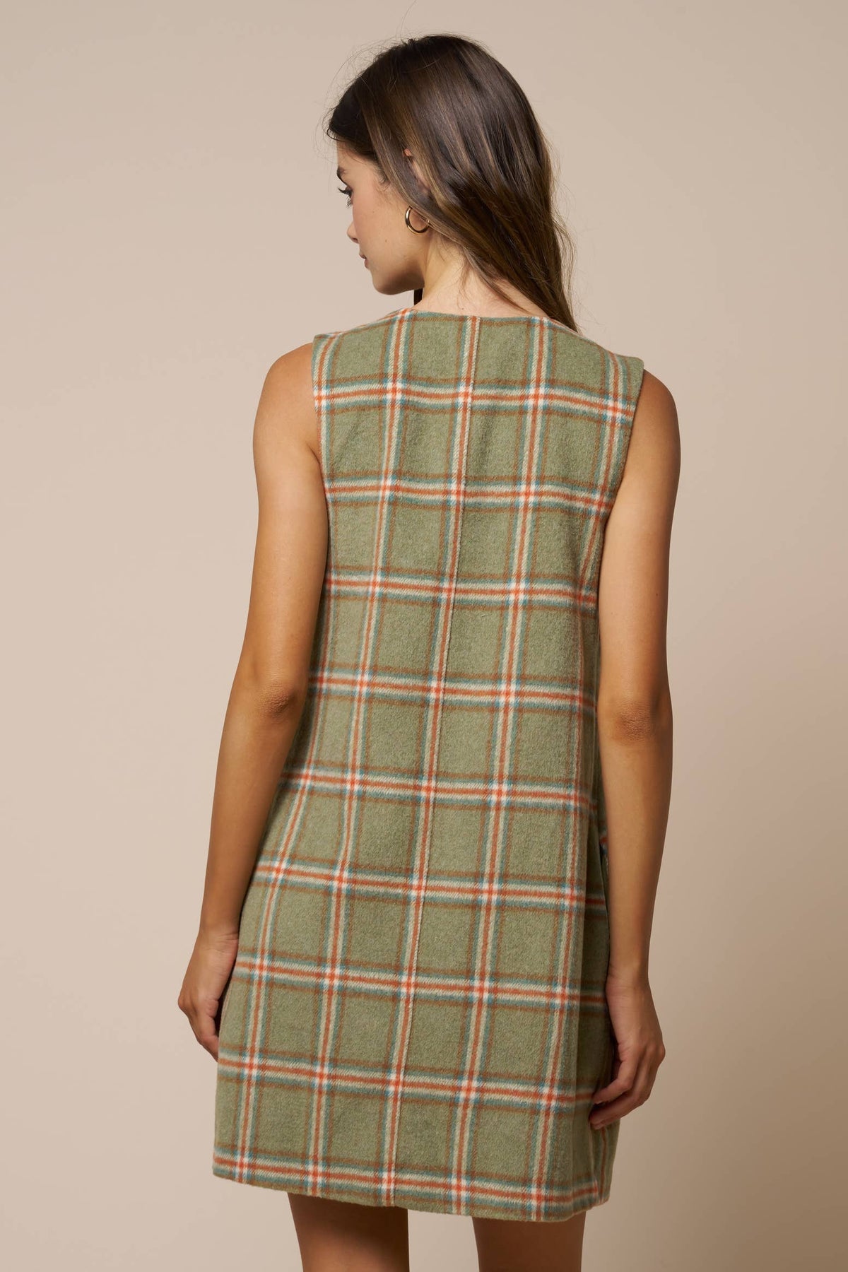 Plaid Mini Shift Dress