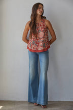 Chiffon Floral Print Top