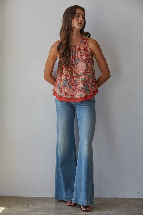 Chiffon Floral Print Top