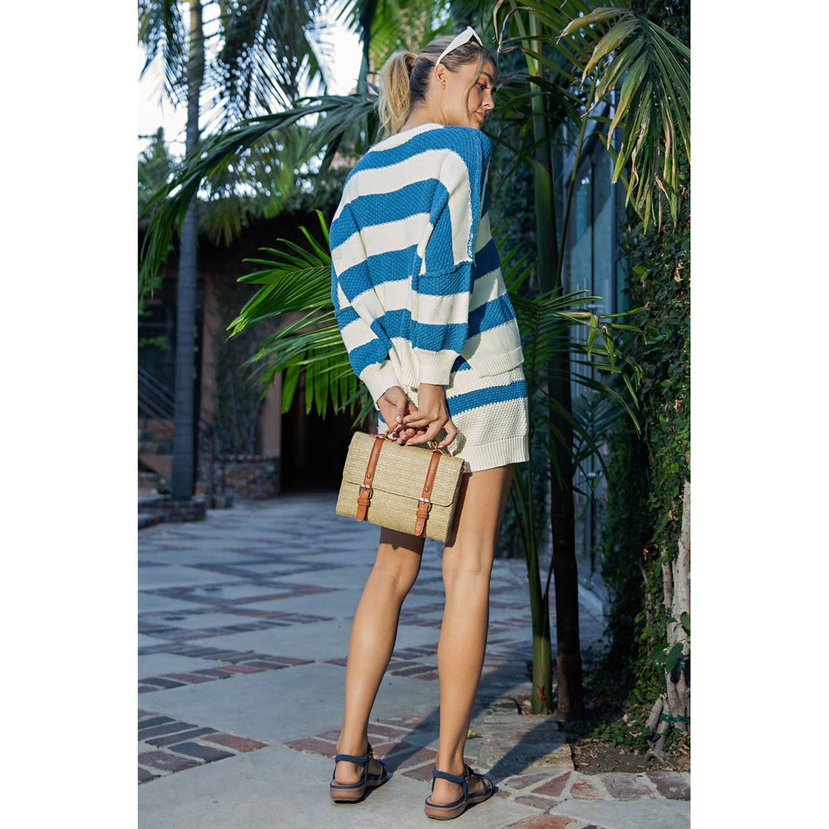 Stripe Sweater Short