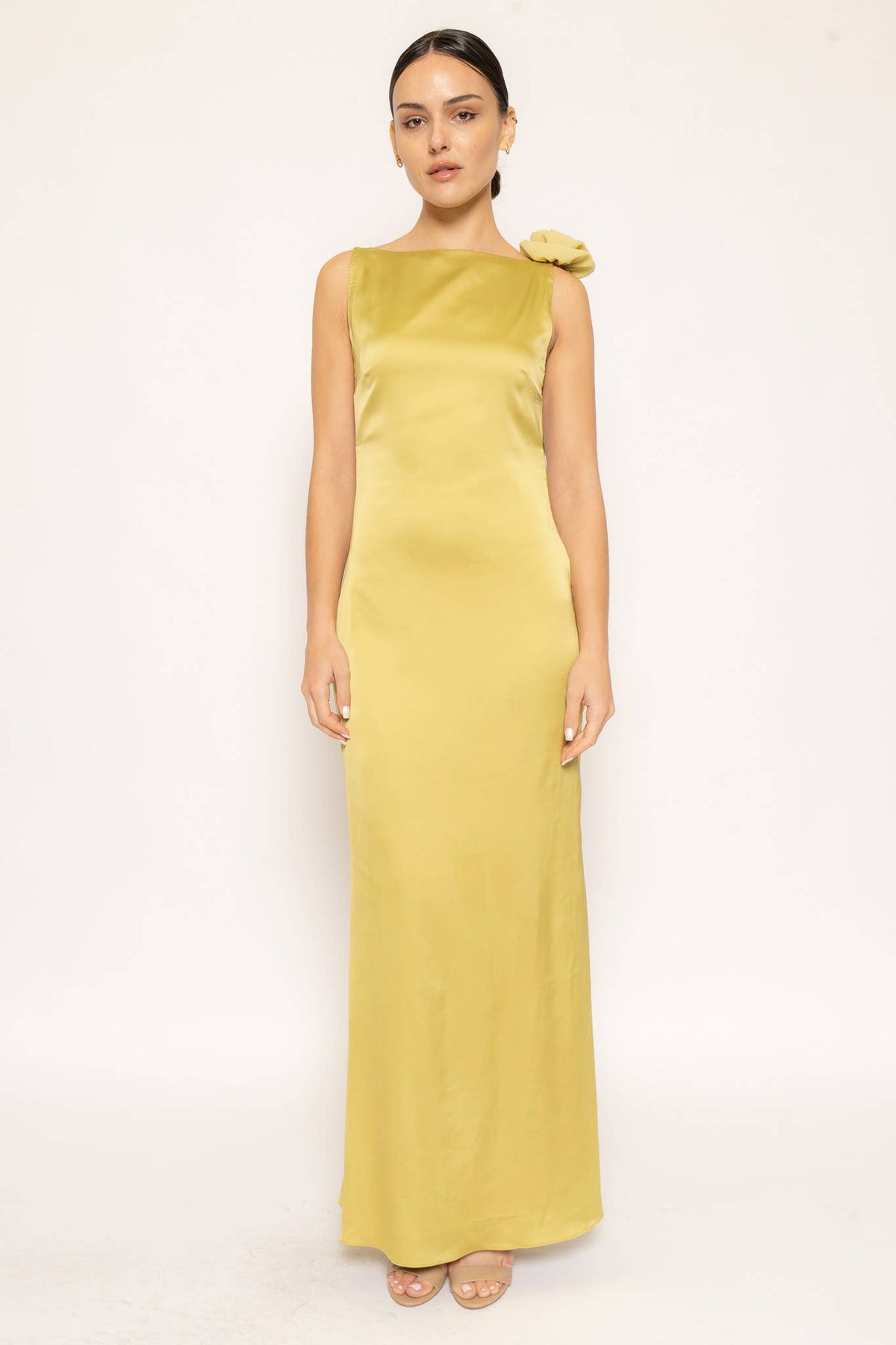 Backless Rose Maxi Dress