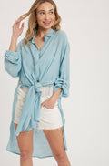 Final Sale-Button-Up Longline Shirt