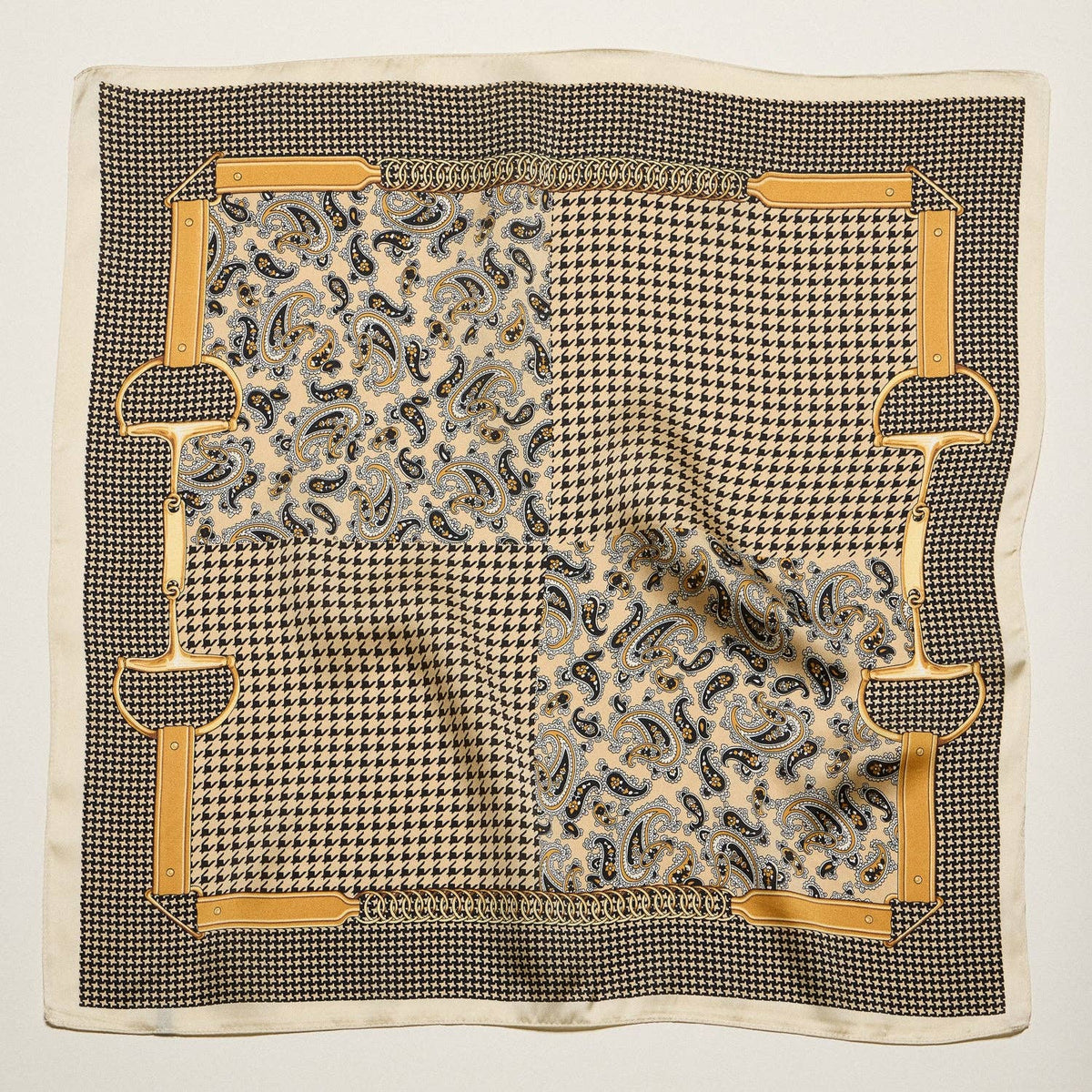Final Sale-Chain & Paisley Print Scarf