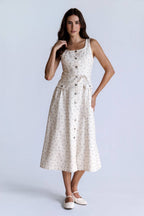 Floral Denim Midi Dress