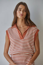Final Sale-Striped Ribbed Polo Mini