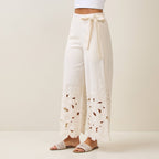 Final Sale-Floral Cutout Pants