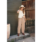 Relaxed Gingham Barrel Pant