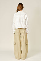 Eyelet Button Down Shirt