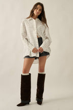 Windowpane Check Oversize Button-Up
