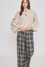 Wool-Blend Cape Coat