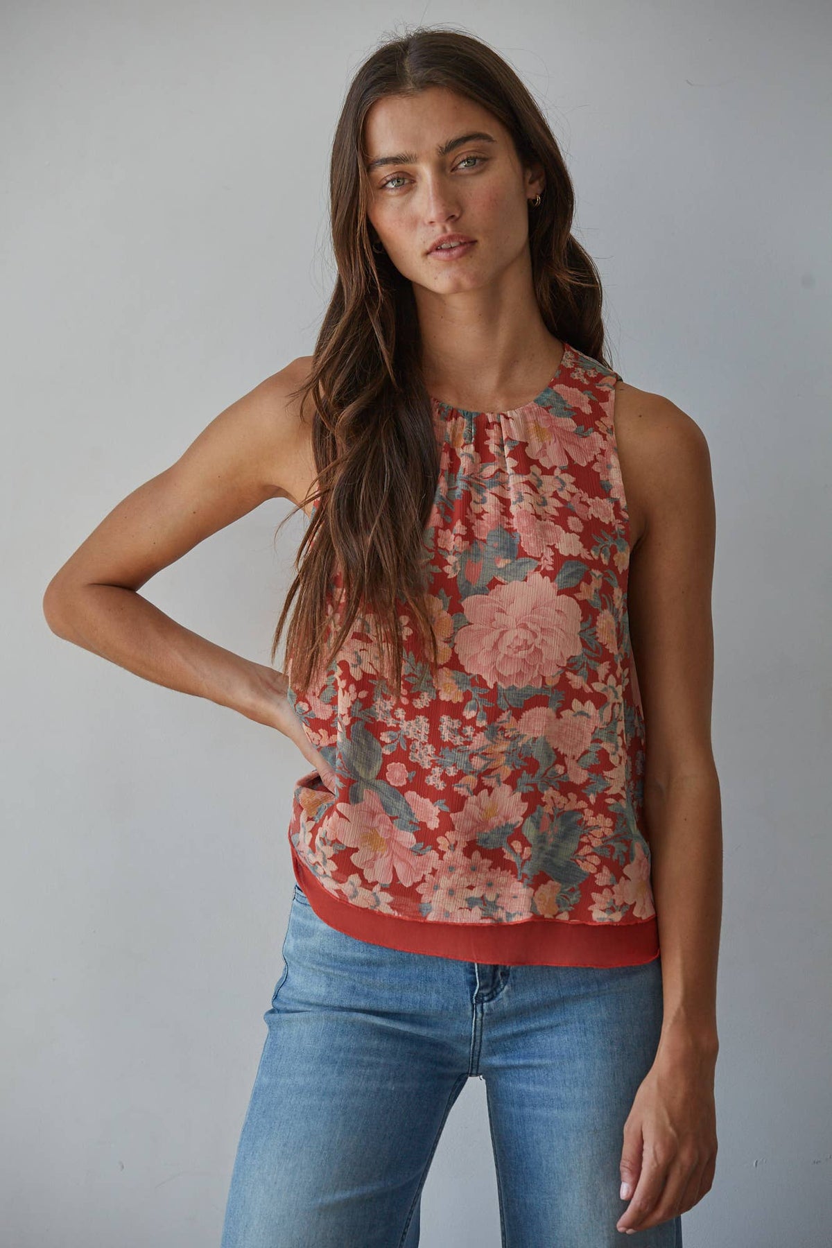 Chiffon Floral Print Top