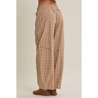 Relaxed Gingham Barrel Pant