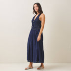 Denim vest long dress