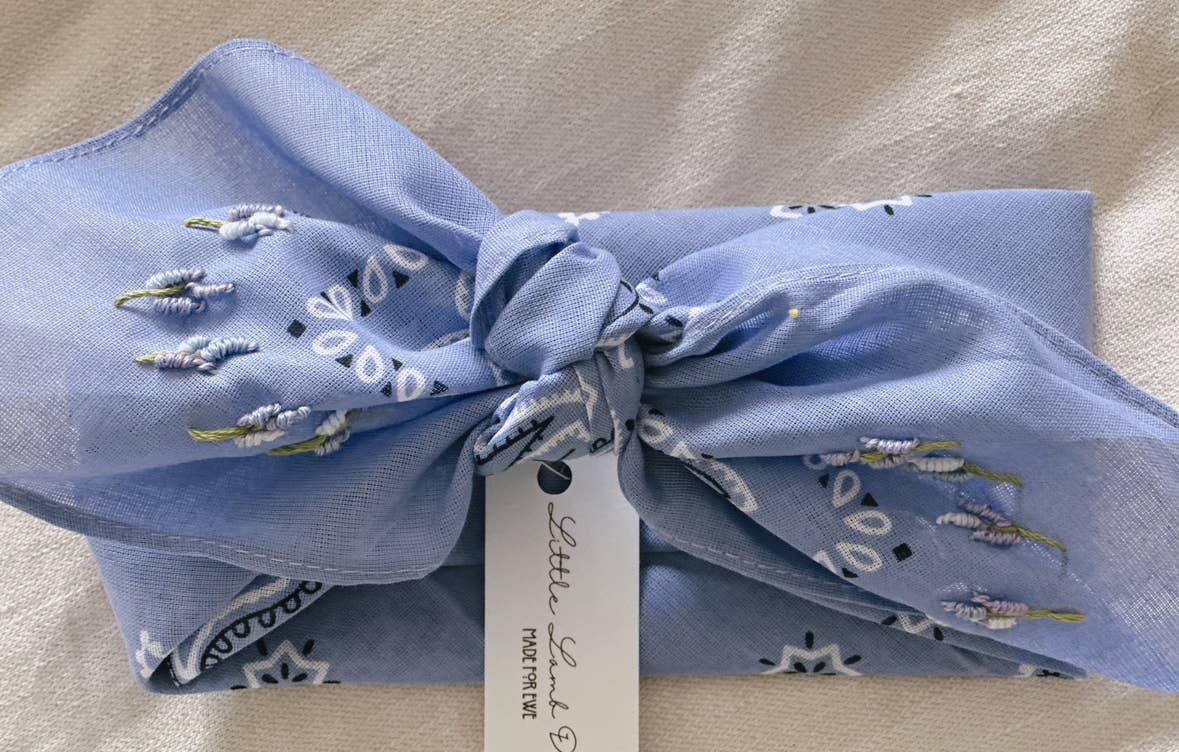Final Sale- Embroidered Lavender Purple Bandana