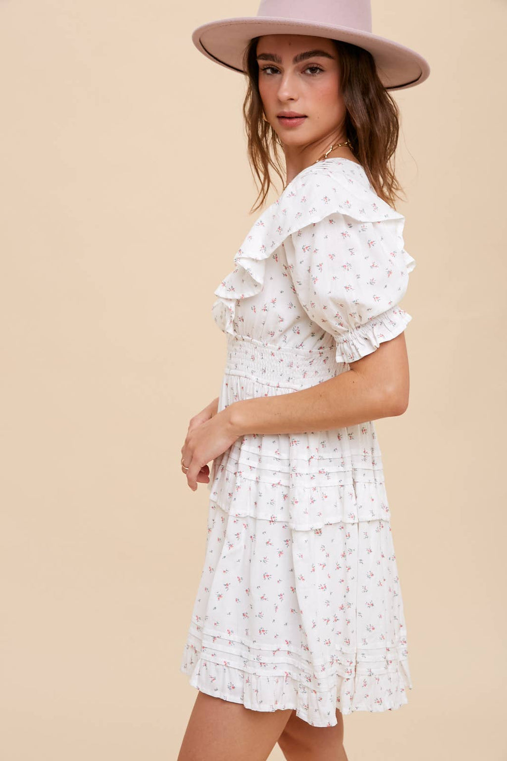 FInal Sale-Tiered Floral Mini Dress