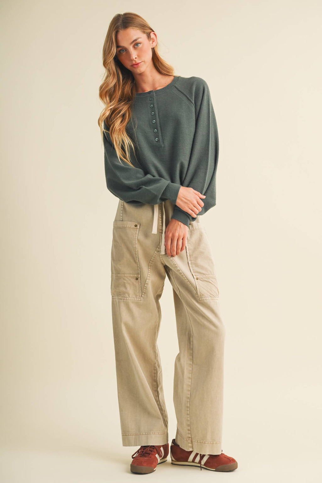 Knit Henley Raglan