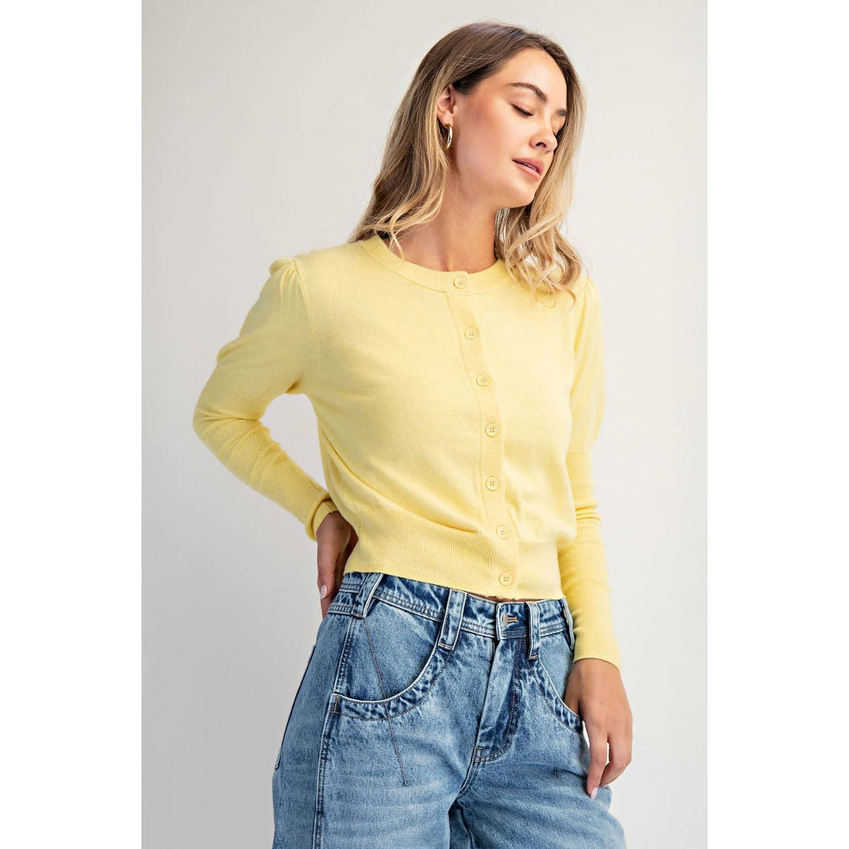 Final Sale-Crewneck Cardigan