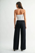 Flap Patch Pocket Wide Leg