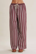 Vertical Stripe Wide-Leg Pants