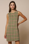 Plaid Mini Shift Dress