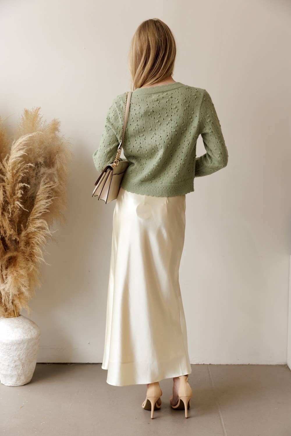 Pointelle Bobble Knit Cardigan