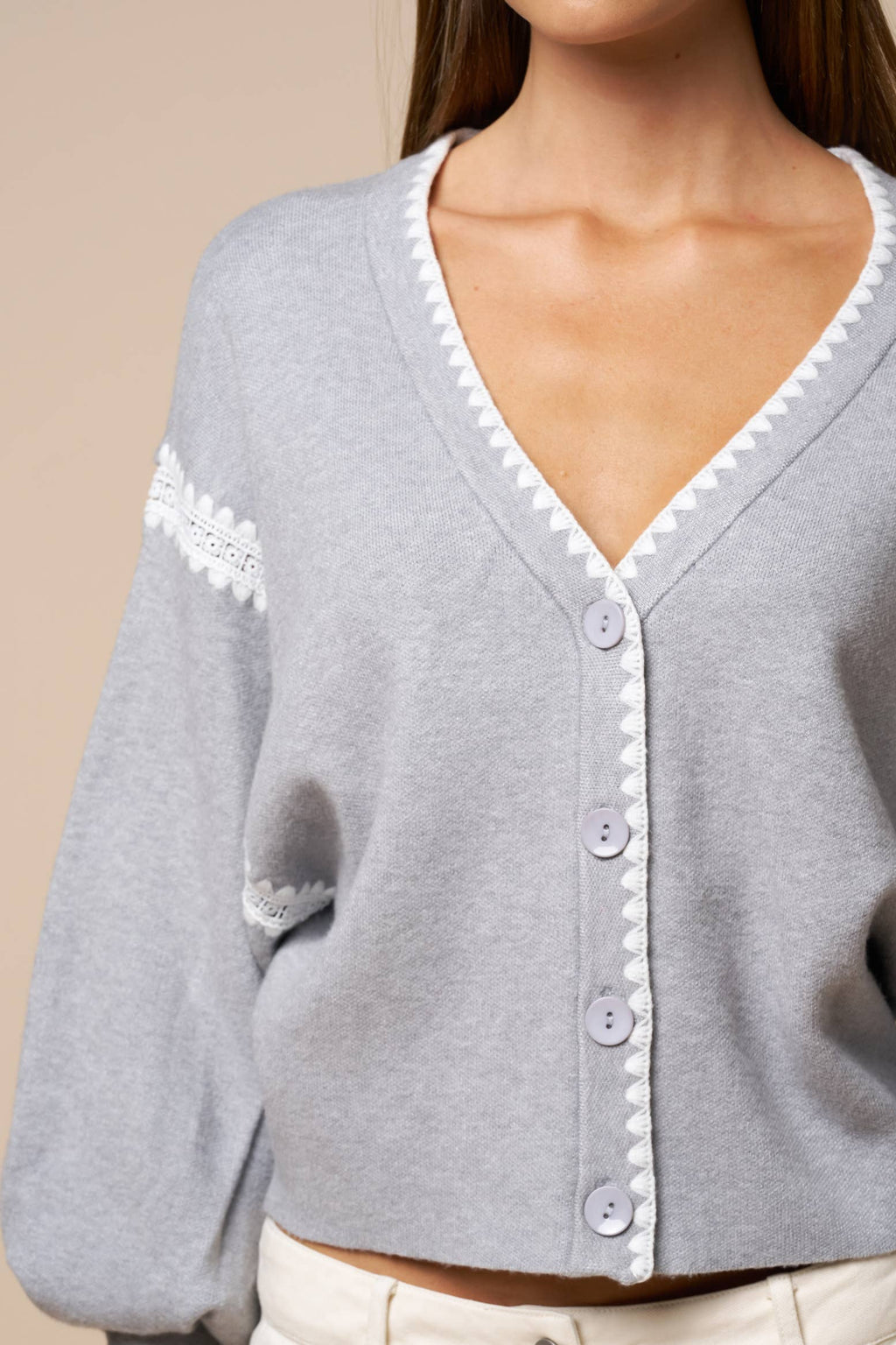 Lace Trim Cardigan