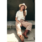 Relaxed Gingham Barrel Pant