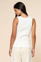 Final Sale-Ribbed Cut Out Knit Top