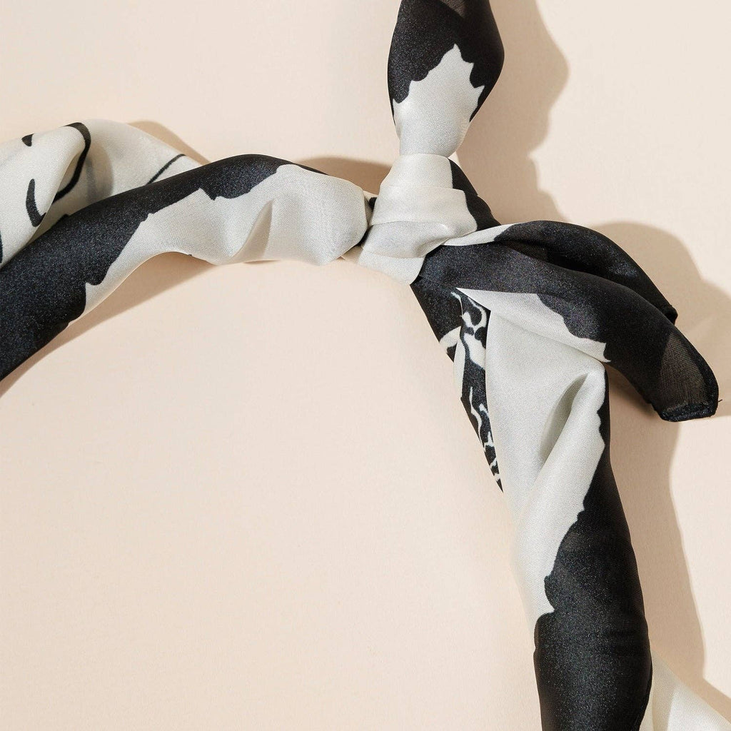 Final Sale-Abstract Floral and Horseshoe Scarf