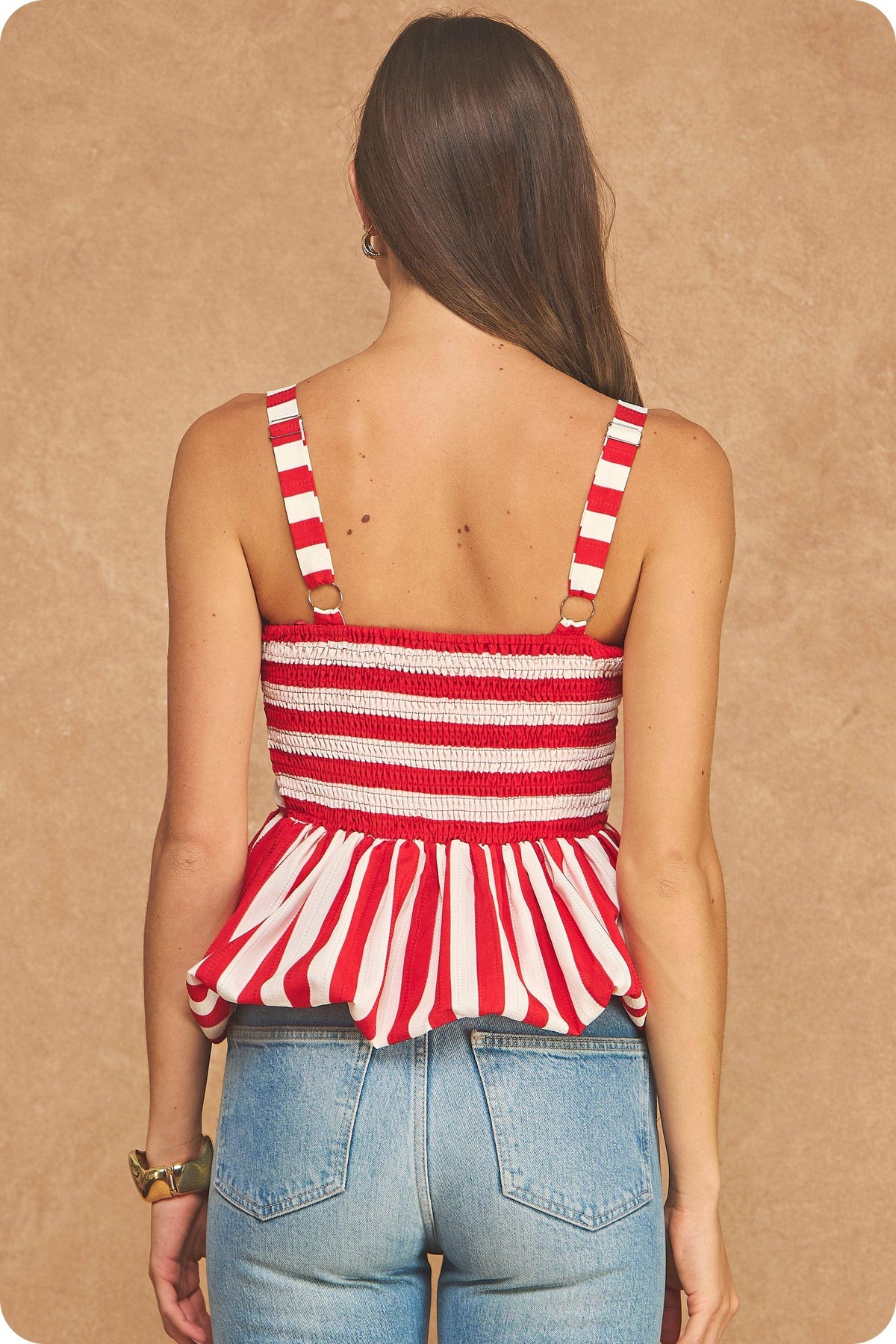 Final Sale-Striped Bubble Tank Top