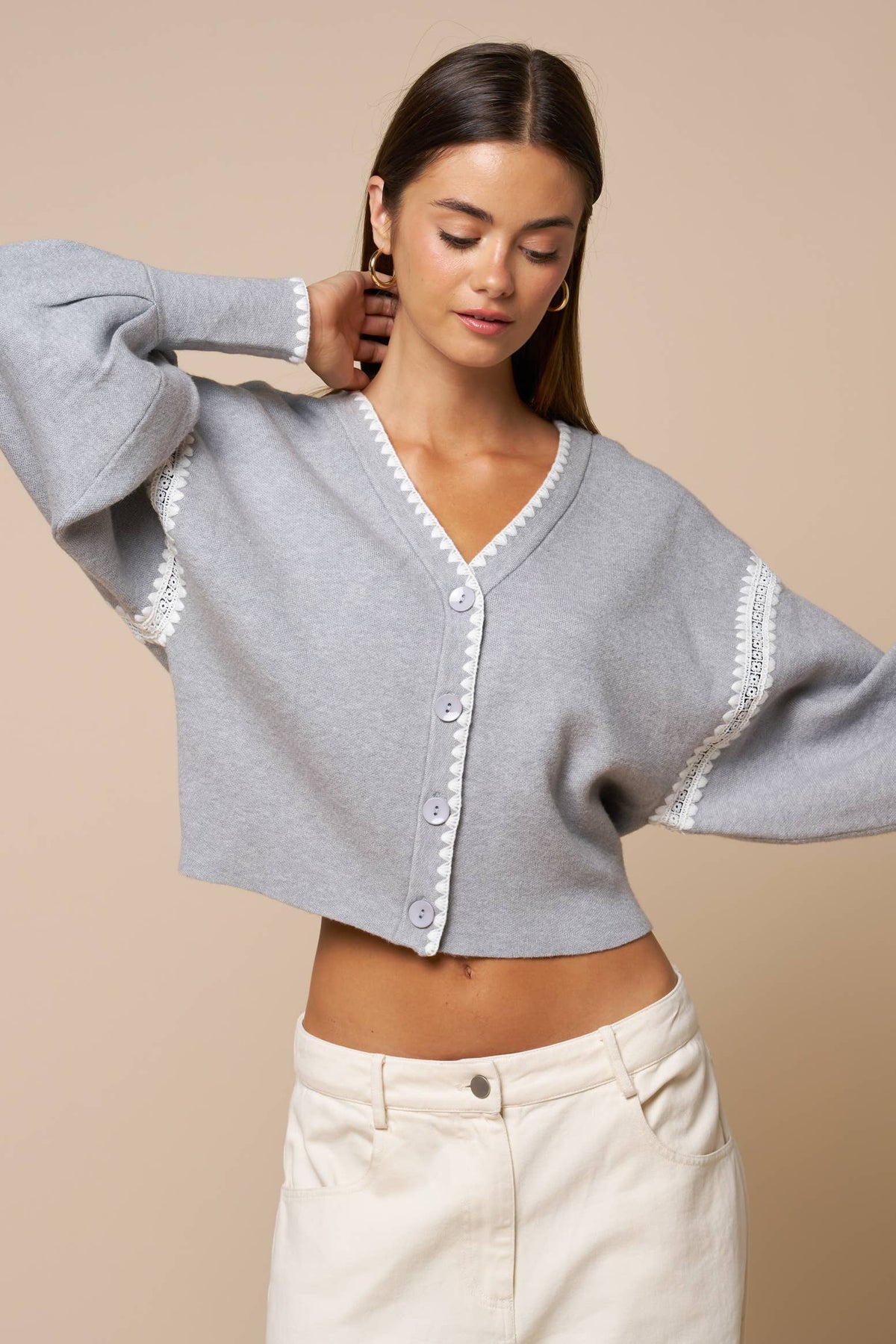 Lace Trim Cardigan