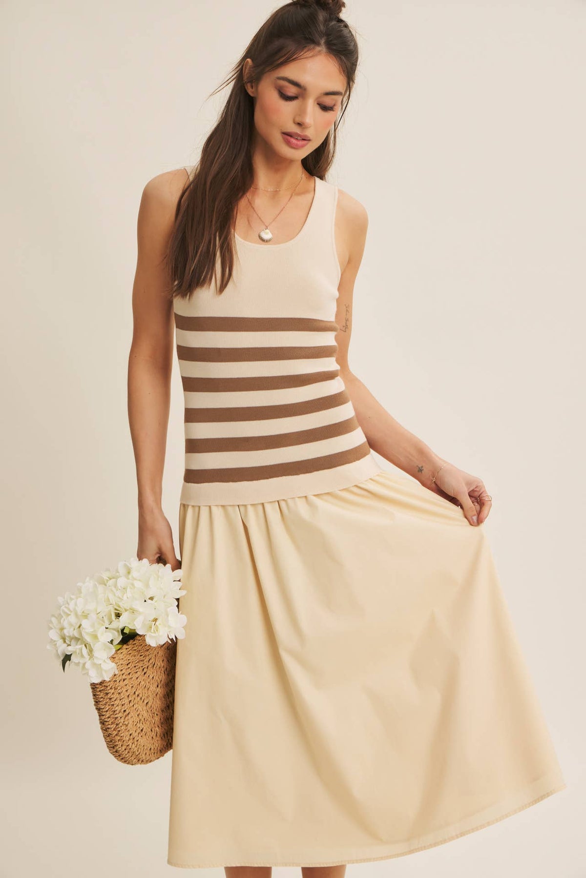 Striped Sweater Midi Dress