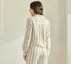 Final Sale-Flower Embroidered Striped Shirt