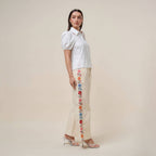 Final Sale-Floral Embroidered Pants