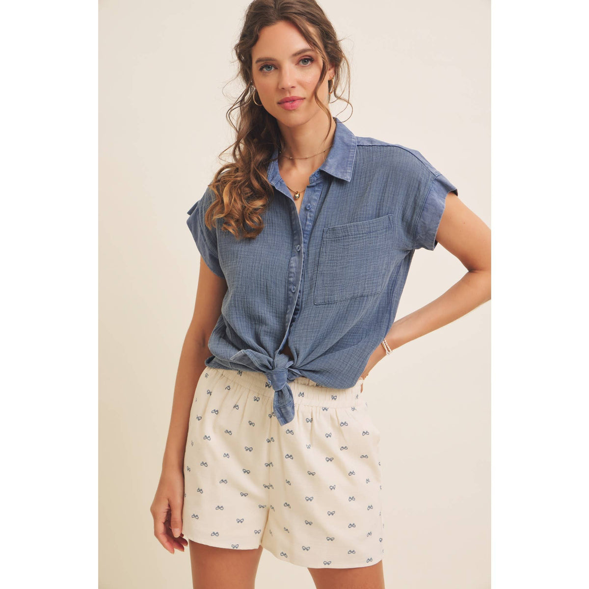 Final Sale-Beach Day Bow Shorts
