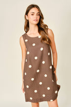 Final Sale-Linen Dot Mini Dress