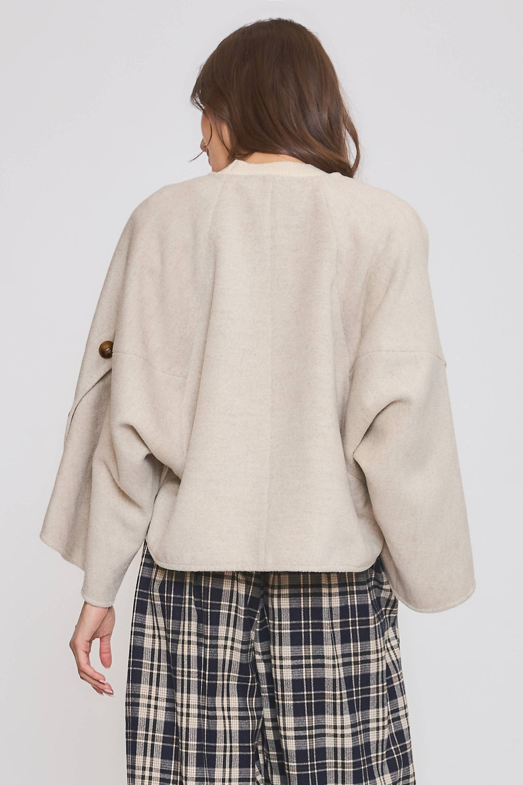 Wool-Blend Cape Coat
