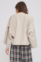 Wool-Blend Cape Coat